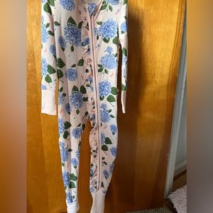 Angel Dear Hydrangea Ruffled Bamboo Viscose Zipper Romper